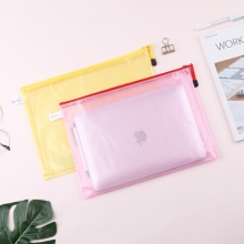 广博 A6112 A4彩色网格拉链袋 A4/PVC 颜色随机