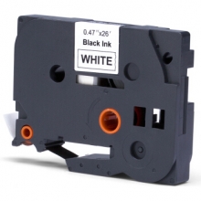 扬帆耐立 TZ-231 标签带 标签纸色带 适用兄弟标签机色带 12mm白底黑字