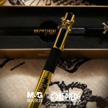 晨光  QFPY1710 海贼王金属钢笔航海王文具中小学生0.38练字钢笔盒装办公吸墨钢笔 晨光限定钢笔 金色钢笔+墨水