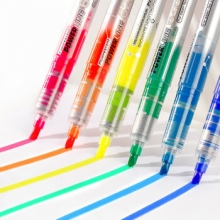 白雪（snowhite）橙色 学生直液式荧光笔标记笔 糖果色套装彩色记号笔文具用品小清新粗细线划重点 PVP-626 （计价单位：支）