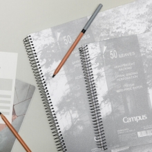 国誉（KOKUYO）WCN-PS7051N Campus PP面螺旋装订图画本素描本 白纸A3/50页