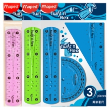 马培德(Maped)柔软套尺 可弯曲直尺 量角器 三角尺套装895024CH 绿色