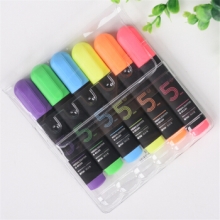 金万年 G-05180  哑光黑多彩单头6色套装荧光笔-多颜色