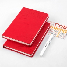 广博(GuangBo)FB60316 A5128张皮面记事本 红色