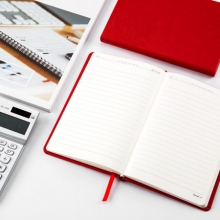 广博(GuangBo)FB60316 A5128张皮面记事本 红色