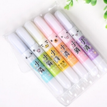 金万年  G-0536T  小萌表情秀单头粗杆6色套装拔帽荧光笔-多颜