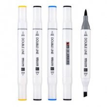 金万年 G-0961  美术专用12色橡胶头软硬双头马克笔套装-多颜