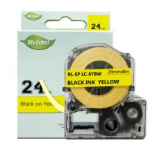 e代经典 爱普生24mm黄底黑字标签色带 适用EPSON LW600P;LW700;锦宫SR530C;SR550CC LK-6YBP