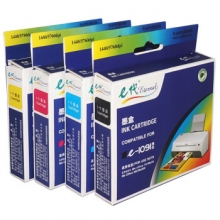 e代经典 T1091 墨盒4色套装（黑蓝红黄） 适用 爱普生 ME30 300 70 360 510 520 1100 600F 650FN