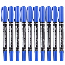 得力（deli） 6824 CD光盘双头油性记号笔 (蓝色)