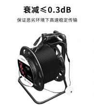 博扬 单模双芯室外TPU光缆 铠装防水基站通信野外拉练抢修 500米+车壁式航空头+放缆车BY-2S-YC500M