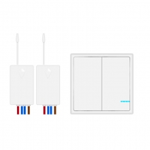凌防（LFang）AN-E92-W 无线插座开关智能家用遥控开关面板免布线摇控器随意贴双控卧室电灯 双控开关套餐