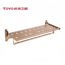TOYO统用  TY-97439-1玫瑰金 折叠浴巾架卫生间毛巾架铝合金置物架浴室五金挂件