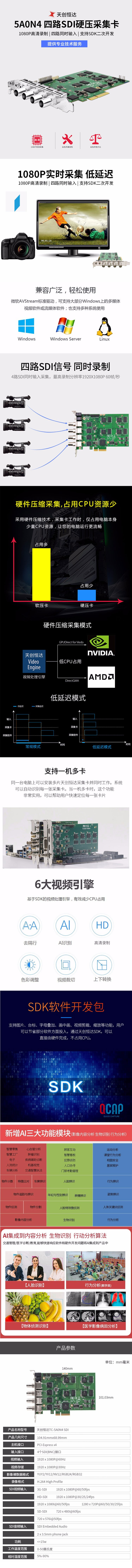天创恒达TC-5A0N4高清采集卡-SDI-4路同时采集-网络直播-多路视频导播-录制支持SDK【图片-价格-品牌-报价】-京东.jpg